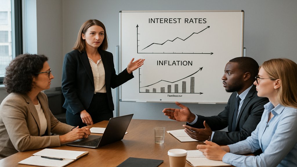 Diskussion über Finanzstrategien mit Fokus auf Zinsen und Inflation.