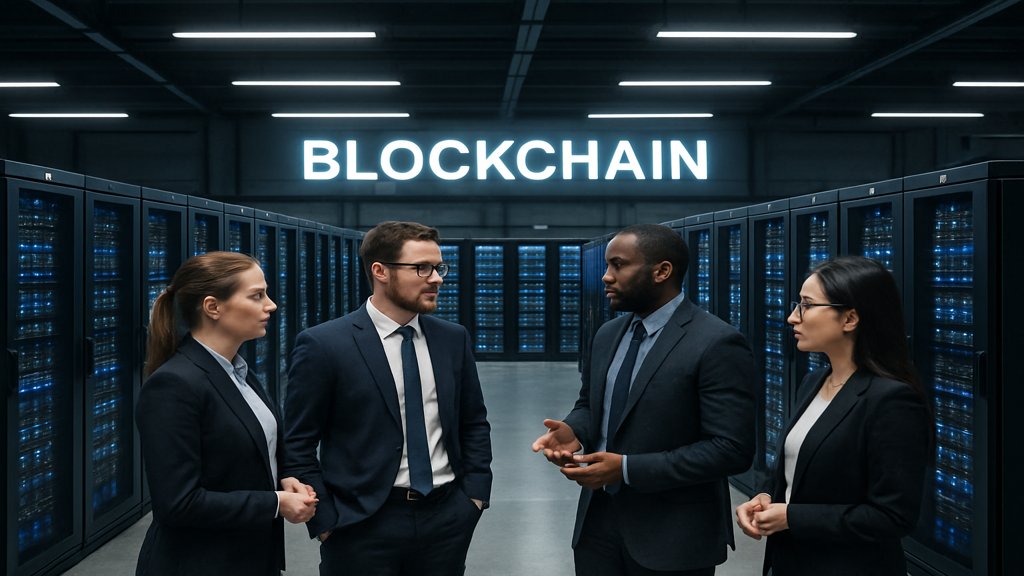 Ein modernes Datencenter mit Blockchain-Technologie.