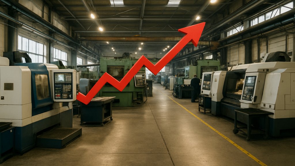 Fabrikhalle als Symbol für Industrieproduktion, einen Frühindikator der Konjunktur.