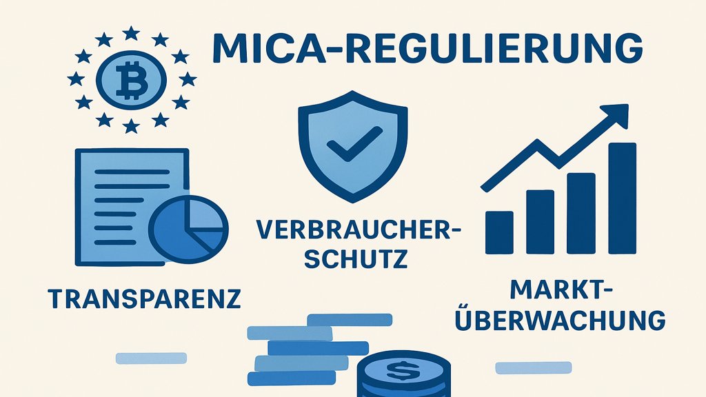 Infografik zu den Hauptpunkten der MiCA-Regulierung.