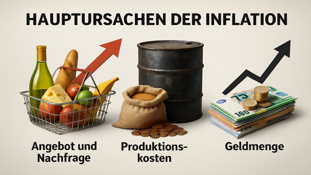 Infografik zu den Hauptursachen von Inflation.