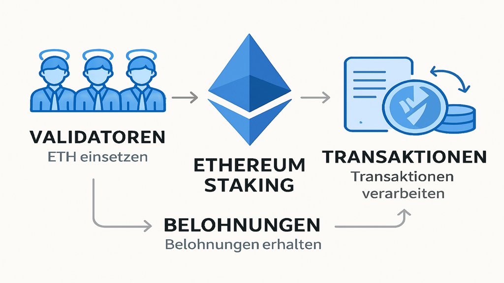 Infografik zum Ethereum-Staking-Prozess.