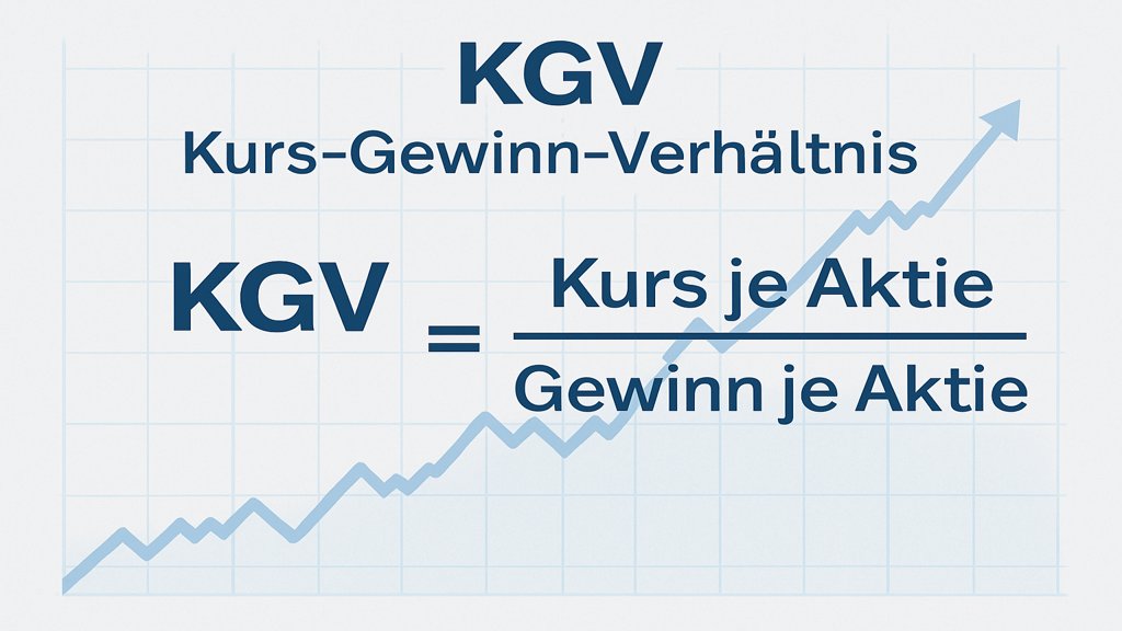 Infografik zur Berechnung des KGV mit Formel und Diagramm.