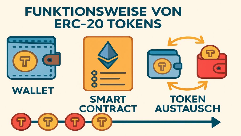Infografik zur Funktionsweise von ERC-20 Tokens.