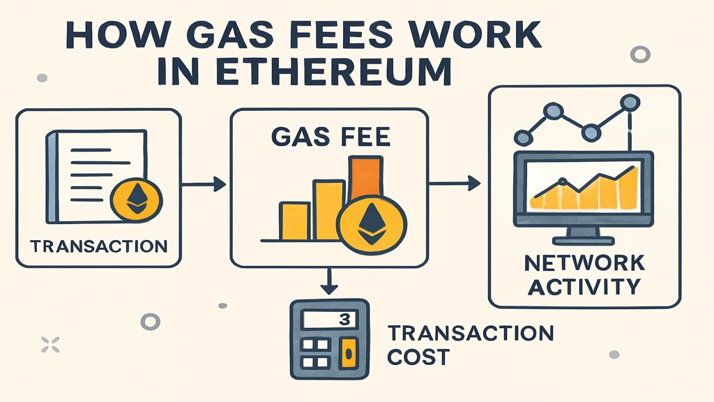 Infografik zur Funktionsweise von Ethereum Gas Fees.