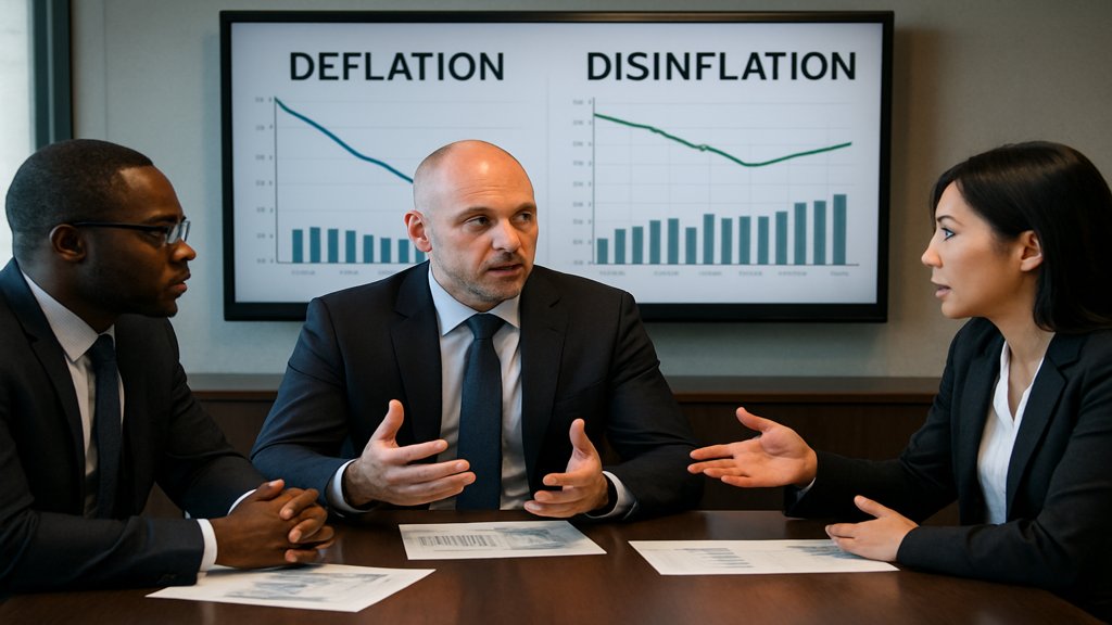 Wirtschaftstreffen zur Diskussion von Deflation und Disinflation.