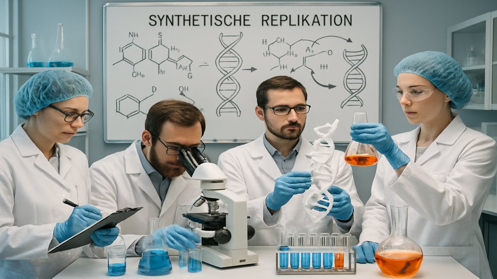 Wissenschaftler testen synthetische Replikationstechnologie.