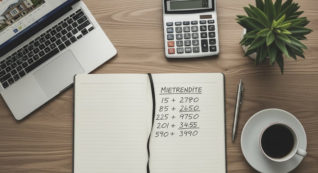 Berechnung der Mietrendite für eine Wohnung als Kapitalanlage.