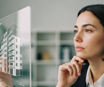 Ein Anleger prüft ein Bauprojekt für ein Crowdinvesting in Immobilien auf einem Tablet.