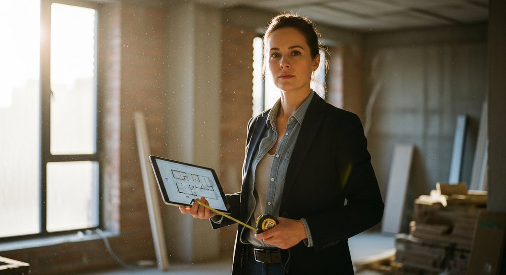 Ein Investor prüft den Baufortschritt bei einem Fix and Flip Immobilienprojekt.