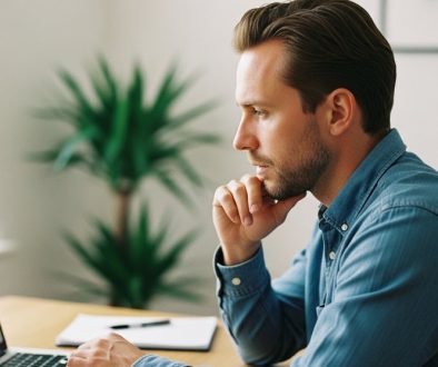 Ein Mann plant am Laptop den Kauf von Anleihen als Teil seiner Anlagestrategie.