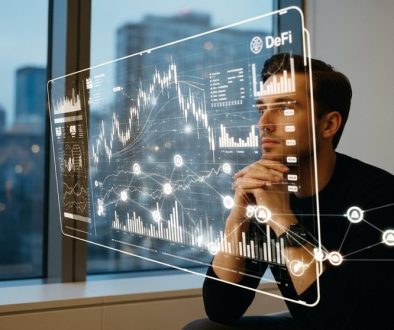 Ein Nutzer interagiert mit dem Aave Protokoll auf einer digitalen Oberfläche.