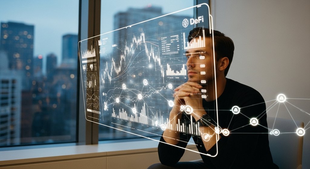 Ein Nutzer interagiert mit dem Aave Protokoll auf einer digitalen Oberfläche.