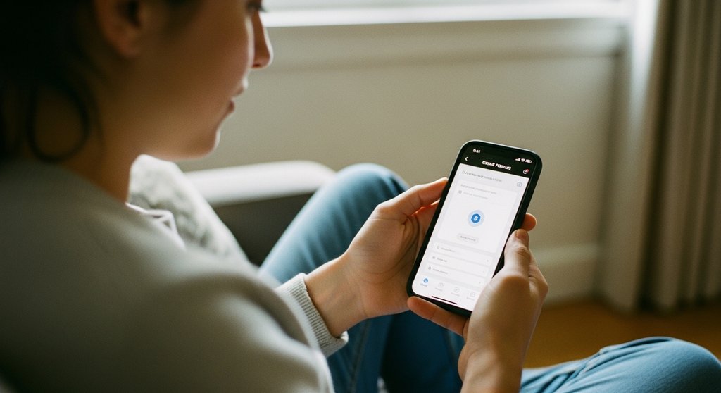 Ein Nutzer verwaltet sicher seine Kryptowährungen mit einem Software Wallet auf dem Smartphone.