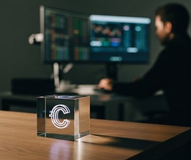 Ein symbolisches Bild für das Compound Finance Protokoll, das digitale Zinserträge in der DeFi-Welt darstellt.