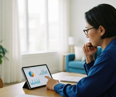 Nachdenklicher Anleger analysiert die besten Anleihen-ETFs auf einem Tablet.